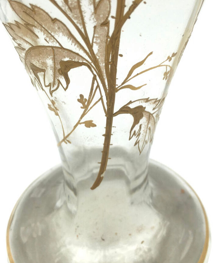 Art Nouveau vase with Painted decoration of Poppies and Butterfly 1900