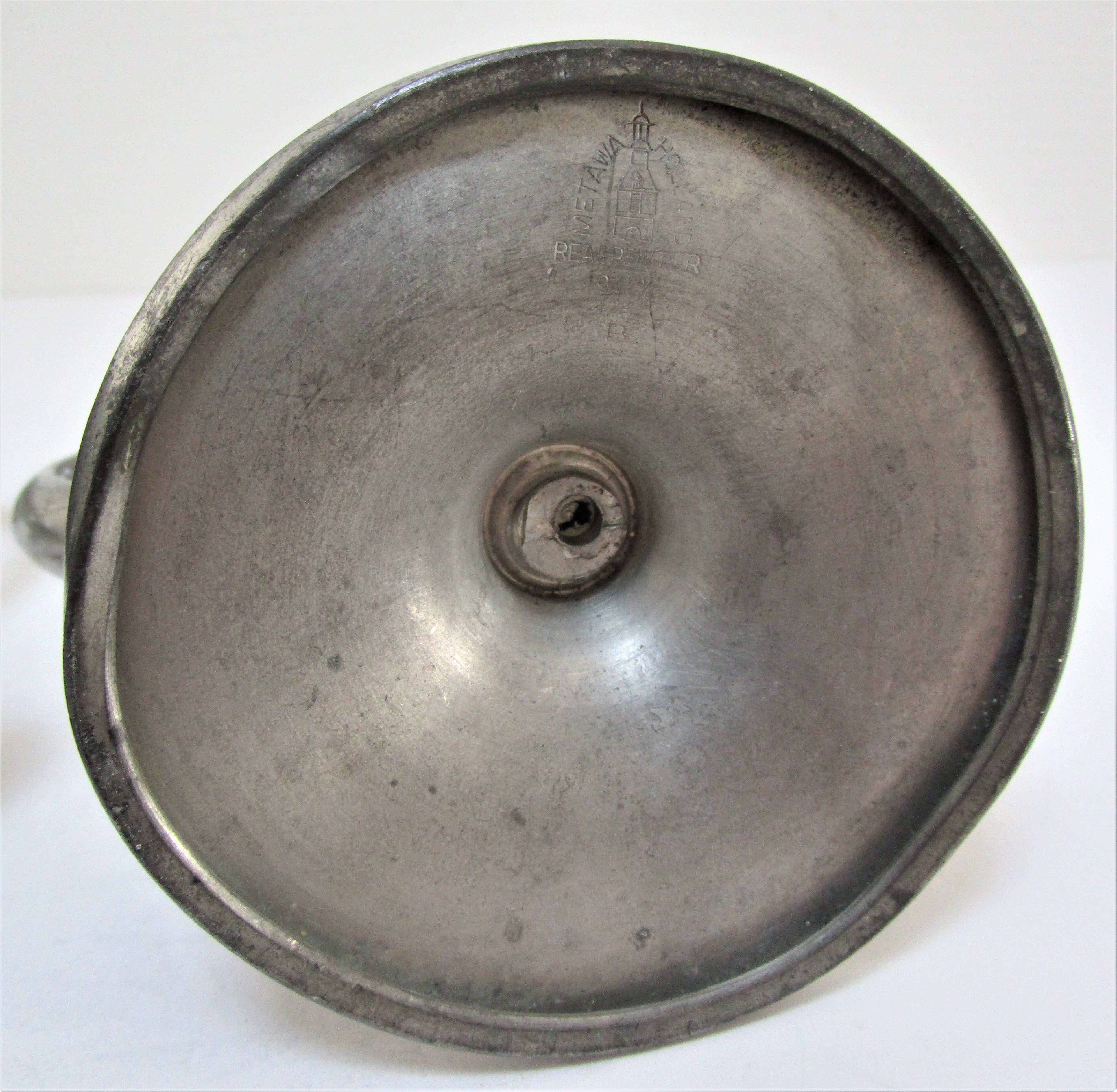Pair of patinated tin candle holders design metawa holland 70s