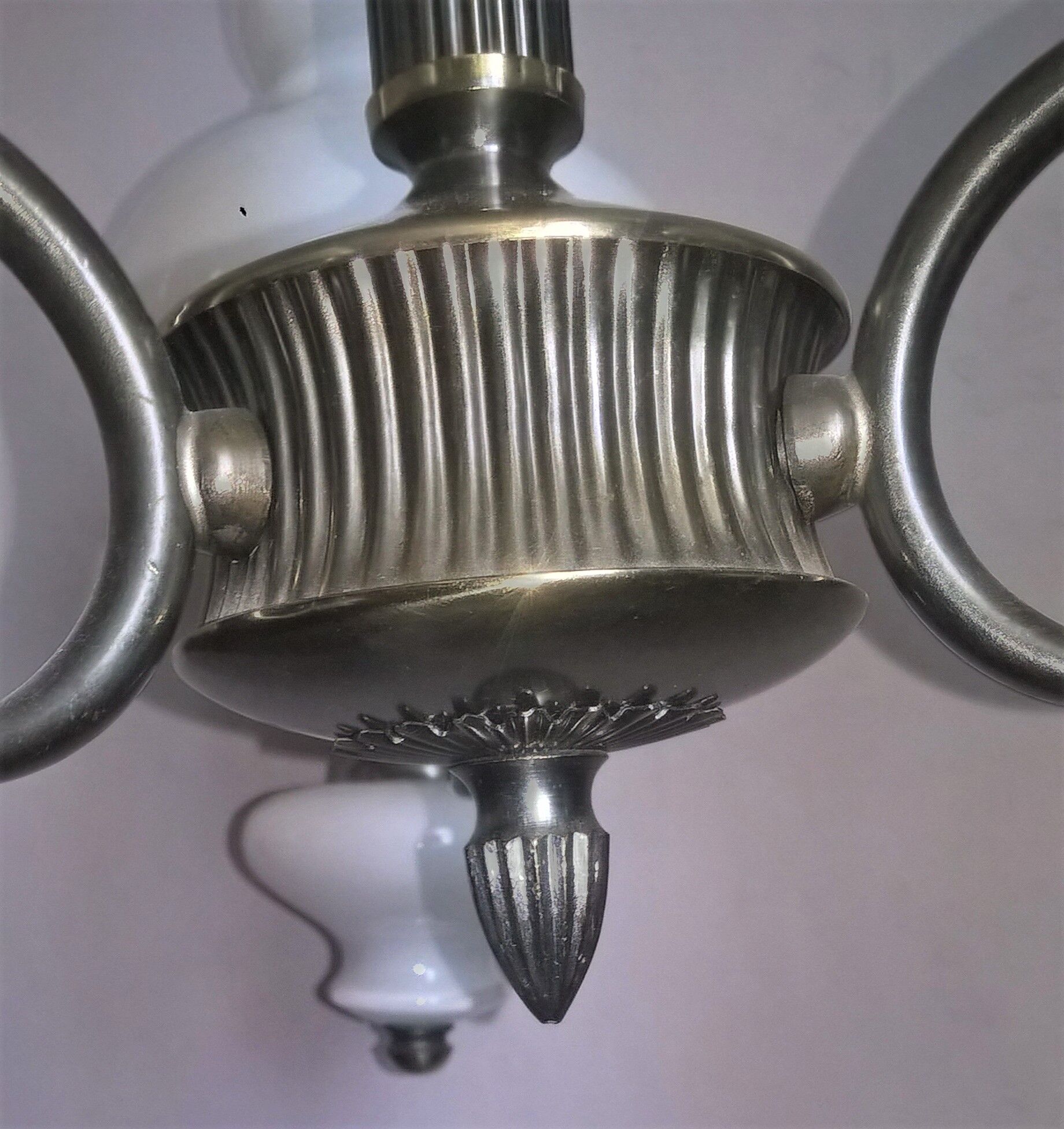 Gloss metallic patinated and gold and double opalines three fires Scandinavian style of the 30s