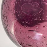 Bubble mouth blown glass vase Biot style height 22cm