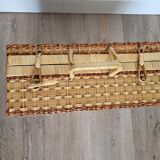 Valise en rotin, osier et rafia
