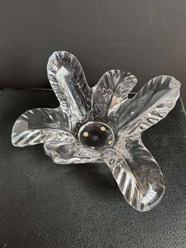 Vide poche en cristal palmier, années 70