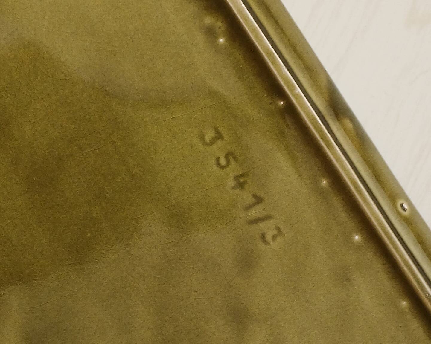 1970s glazed ceramic cake dish