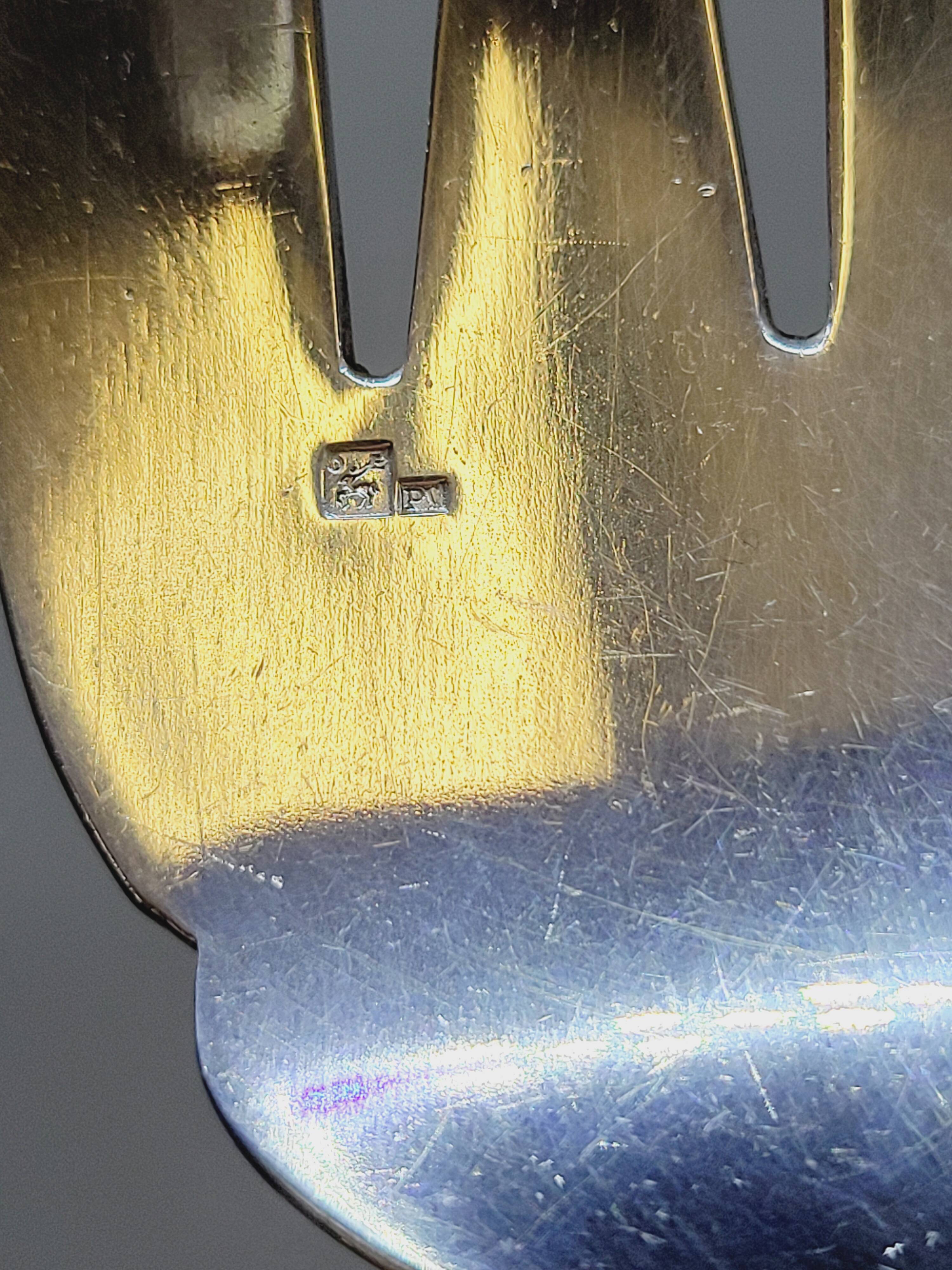 Ercuis Art Deco Silver Metal Fish Serving Cutlery Set