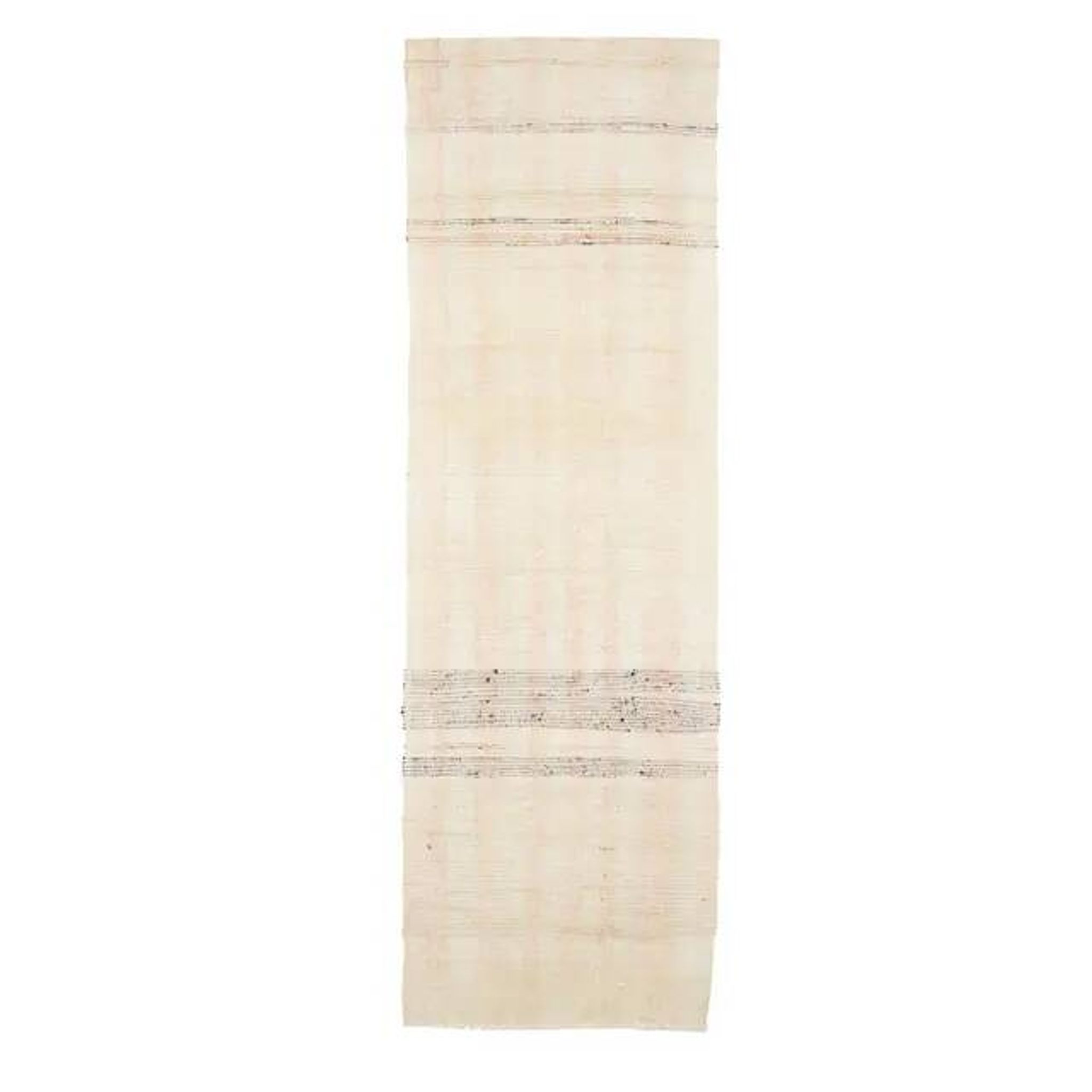 Vintage Turkish Hand-Knotted Wool Cotton Beige Kilim Runner Rug 120x380