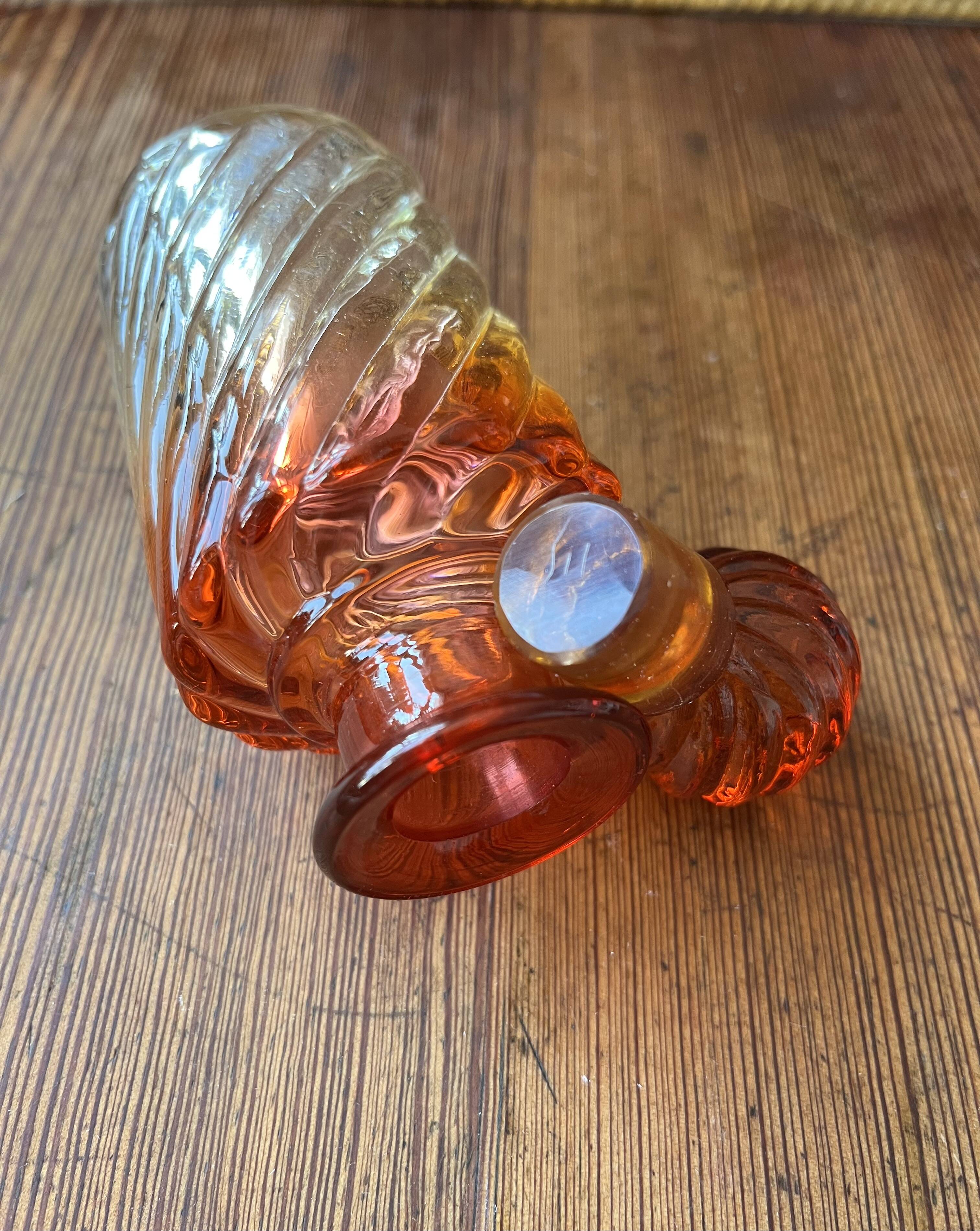 Baccarat crystal bottle and glass, bamboo model, 19th century.