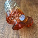 Baccarat crystal bottle and glass, bamboo model, 19th century.