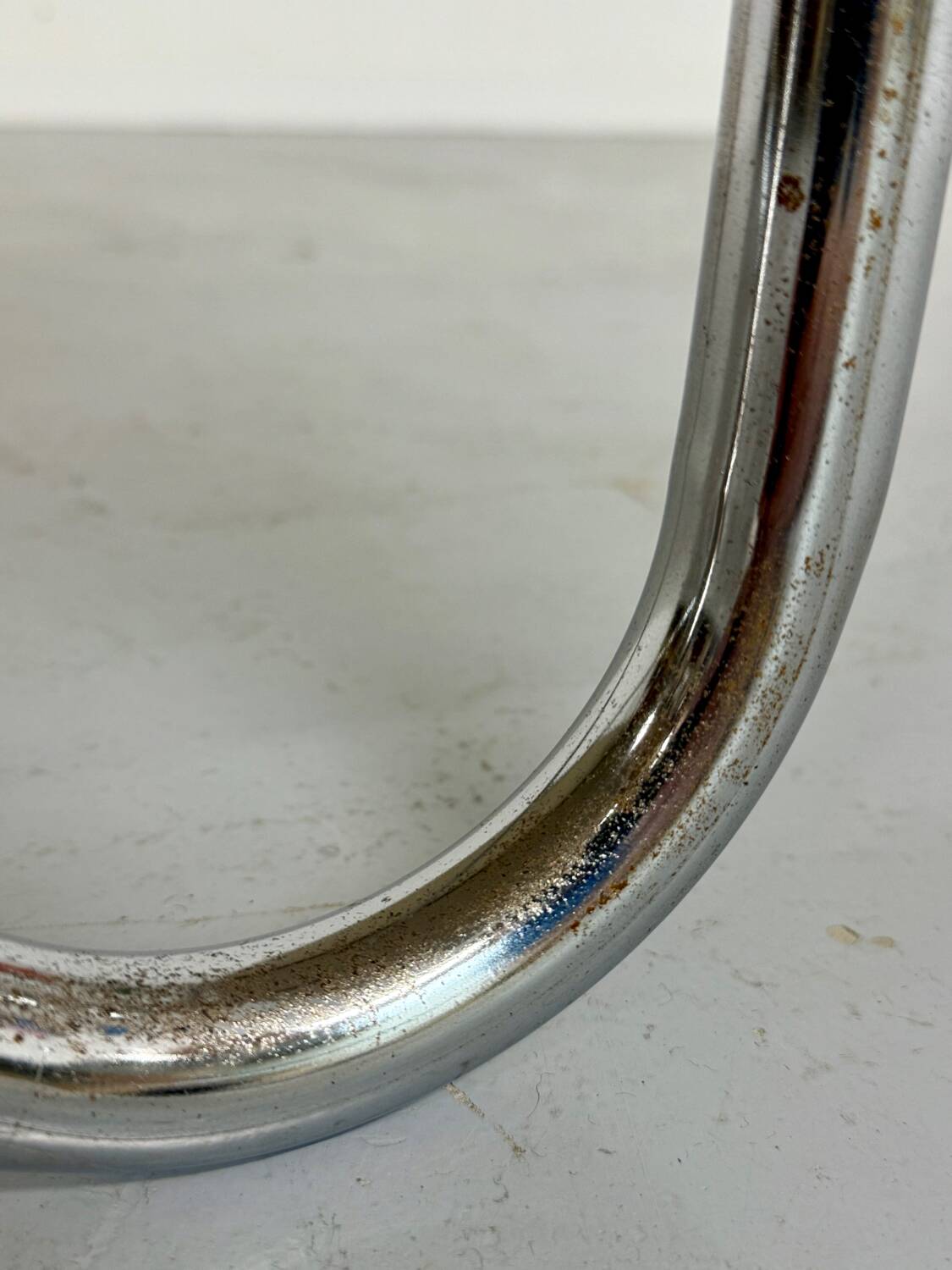 Tubular coffee table and smoked glass, French design, vintage 60s