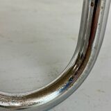 Tubular coffee table and smoked glass, French design, vintage 60s