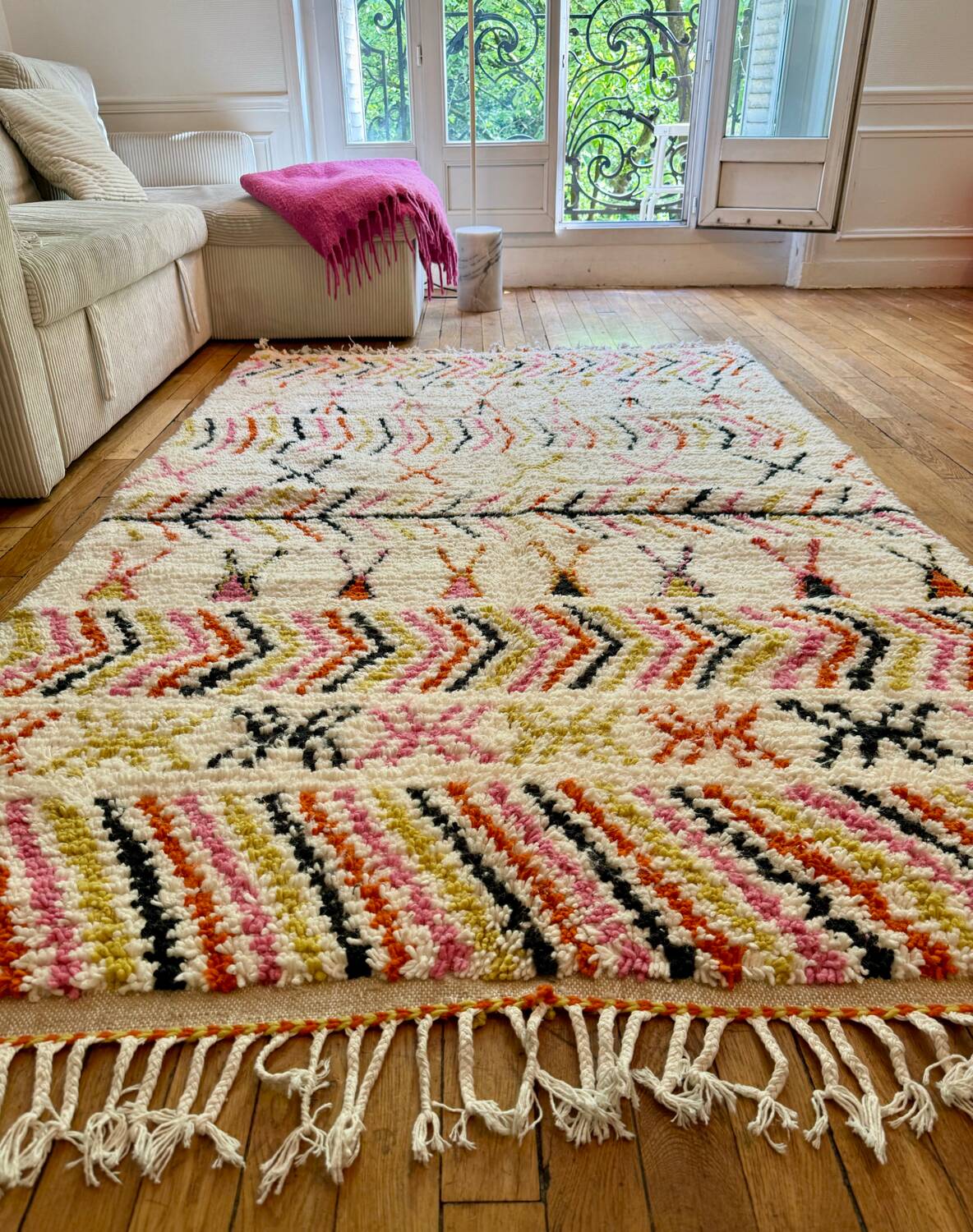 100% wool Berber rug Beni Ouarain 153 x 244