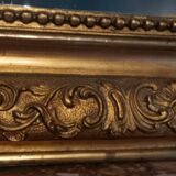 Miroir XIXème en stuc doré H 142 cm