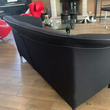 Contemporary leather and fabric sofa. Aura model. Designer Paolo Piva. Constructor Wittmann