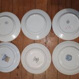 Ensemble assiettes dépareillé bleu