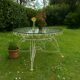 Vintage white enamelled iron garden table, Italy, 1960s