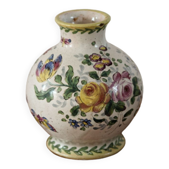 Earthenware ball vase, signed Veuve Perrin