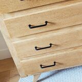 Vintage oak chest of drawers with splayed legs, restored