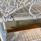 White rattan and wicker shelf