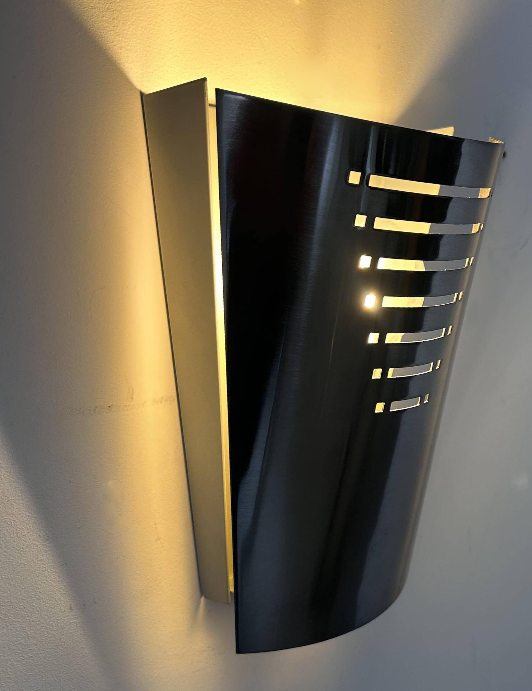 Vintage brushed metal wall lamp, Germany 1980s
