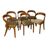 Série 6 chaises vintages baumann modem 14 sled
