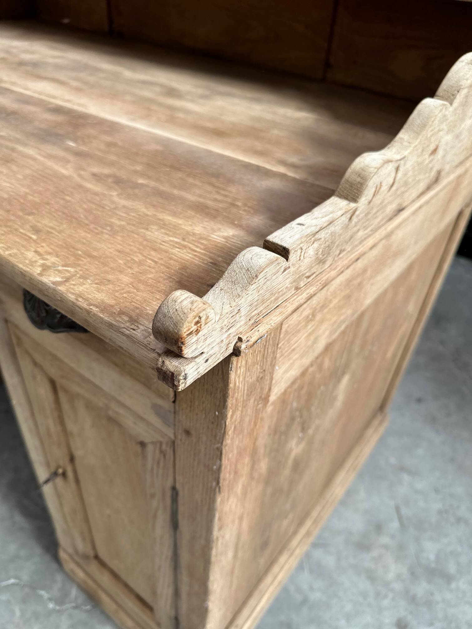 Solid oak reception desk, early 20th century