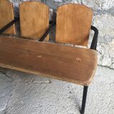 3-seater children's bench or desk - vintage school furniture 1950