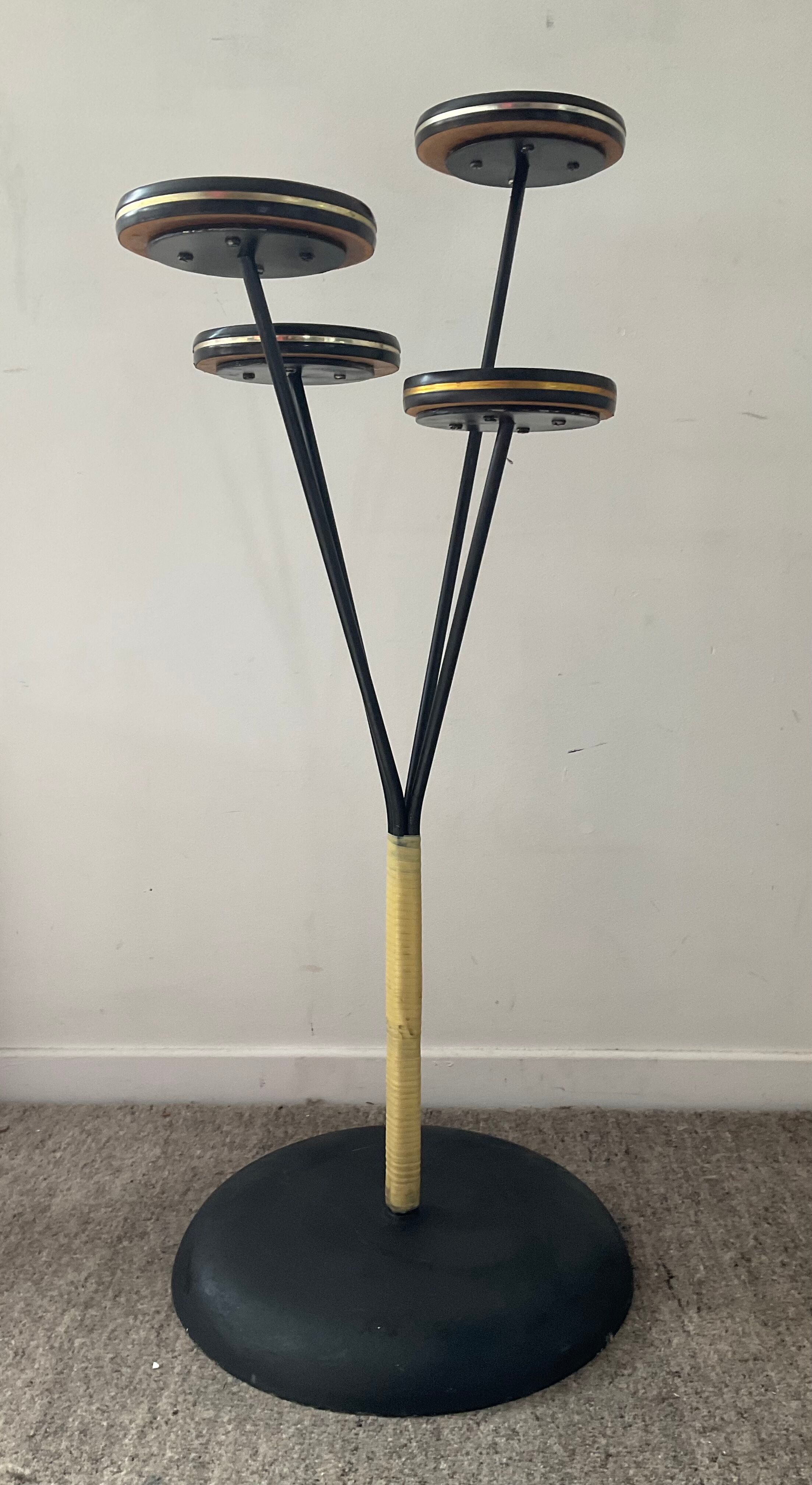 Vintage plant holder from the 60s and 70s in formica and metal