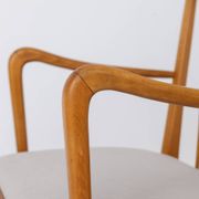 Vintage 1950s German Armchair | Solid Beech Wood | Newly Upholstered Chair