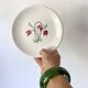 Porcelain dessert plates, Luneville Badonviller, tulip decor
