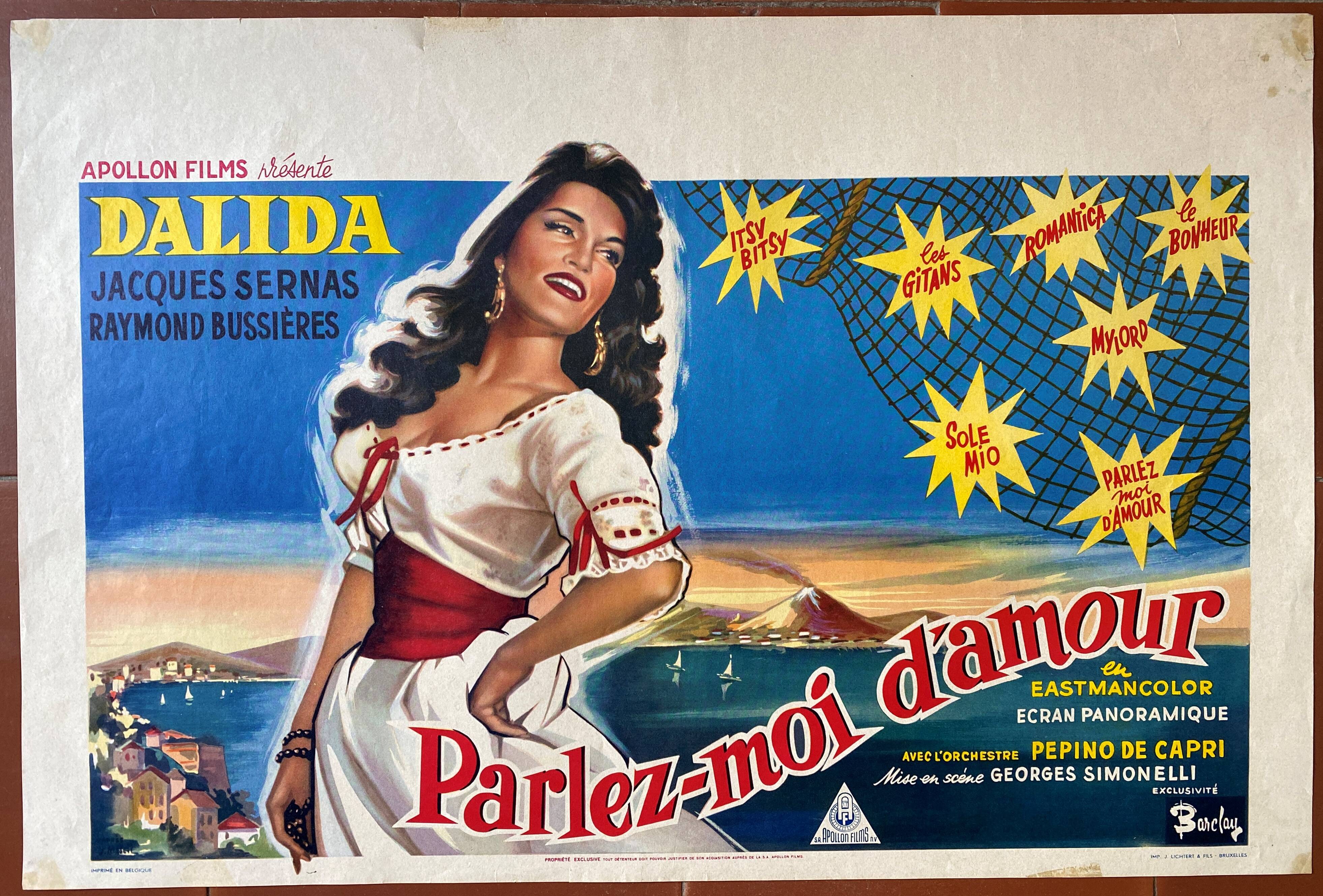 Affiche cinéma originale "Parlez-moi d'amour" Dalida 36x54cm 1961