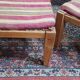 Banquette vintage 2 places et repose-pieds en chêne