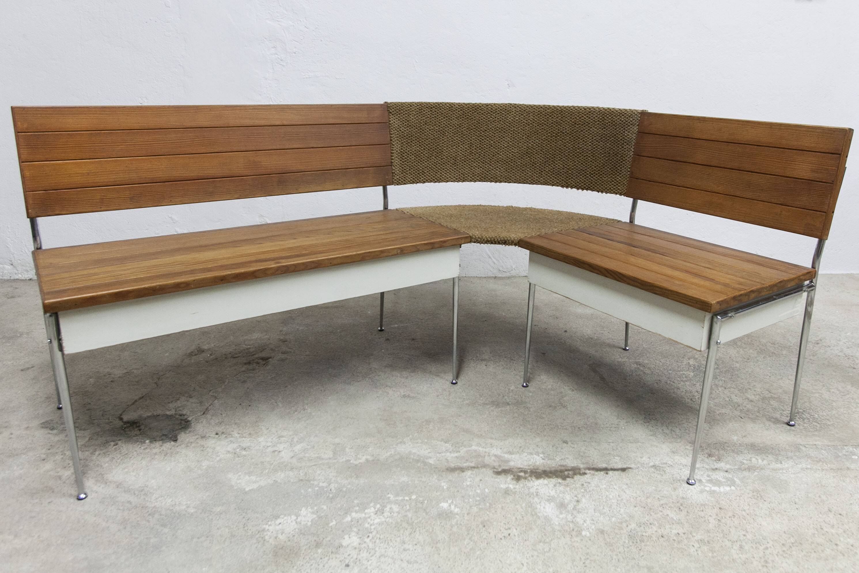 1970 wooden kitchen corner bench set