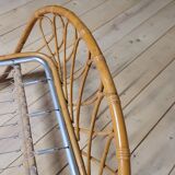 Vintage rattan basket sofa bed - 1950s