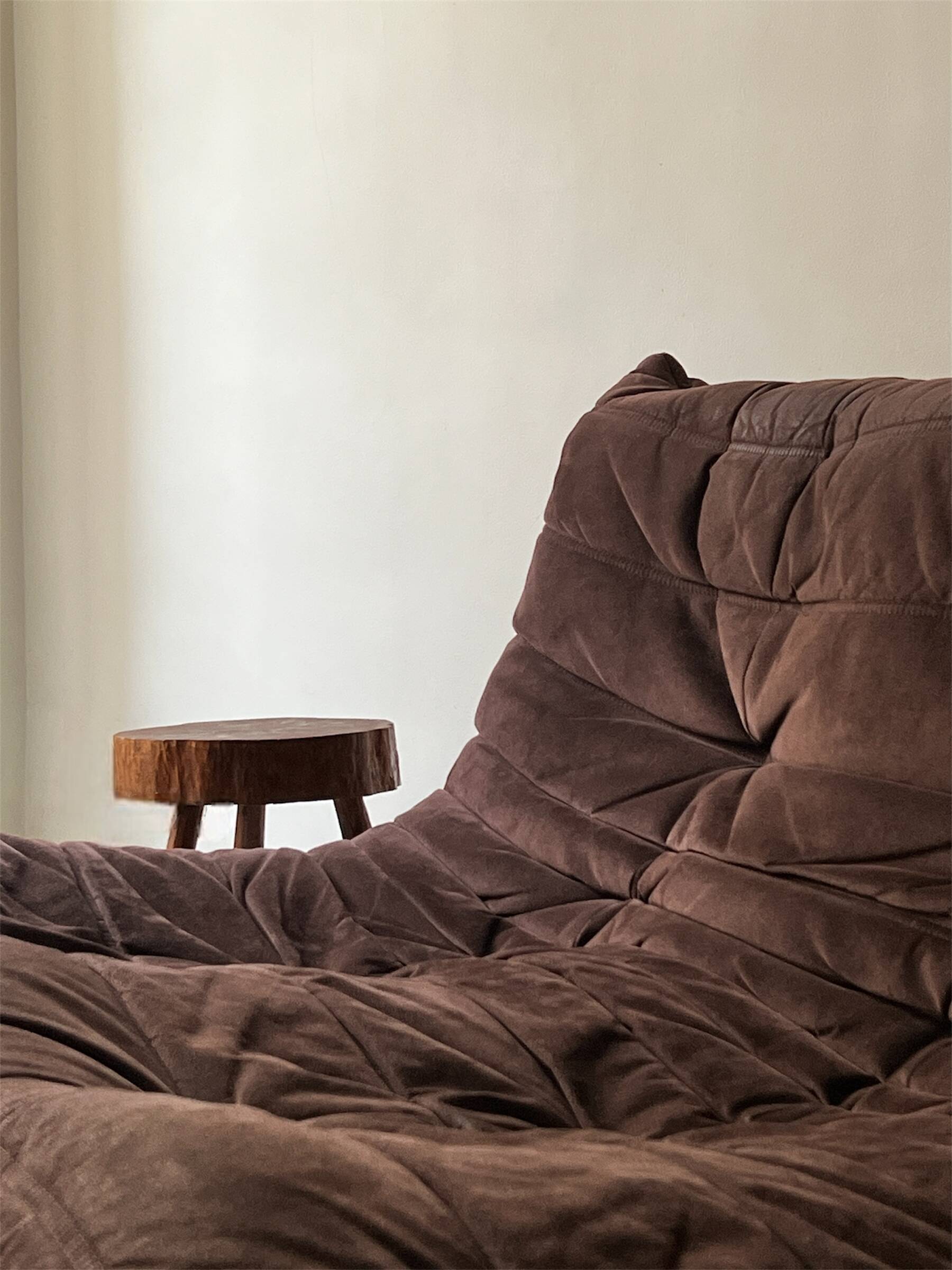 Togo 3-seater sofa in brown alcantara suede, Ligne Roset