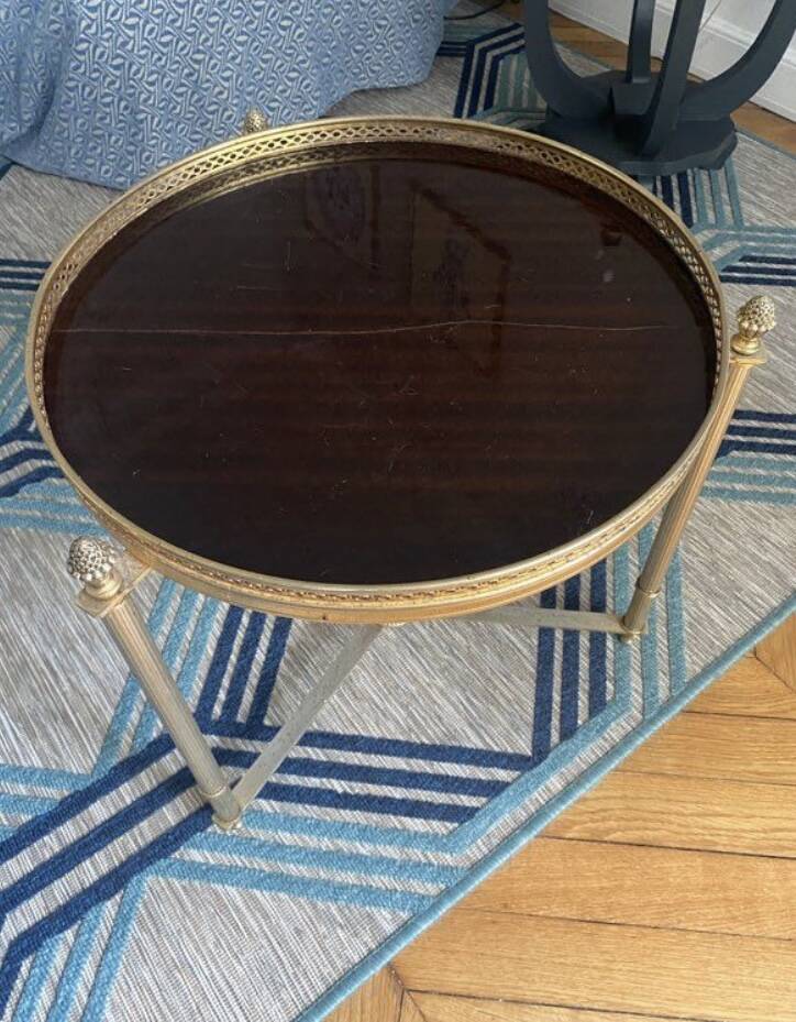Small gold side table