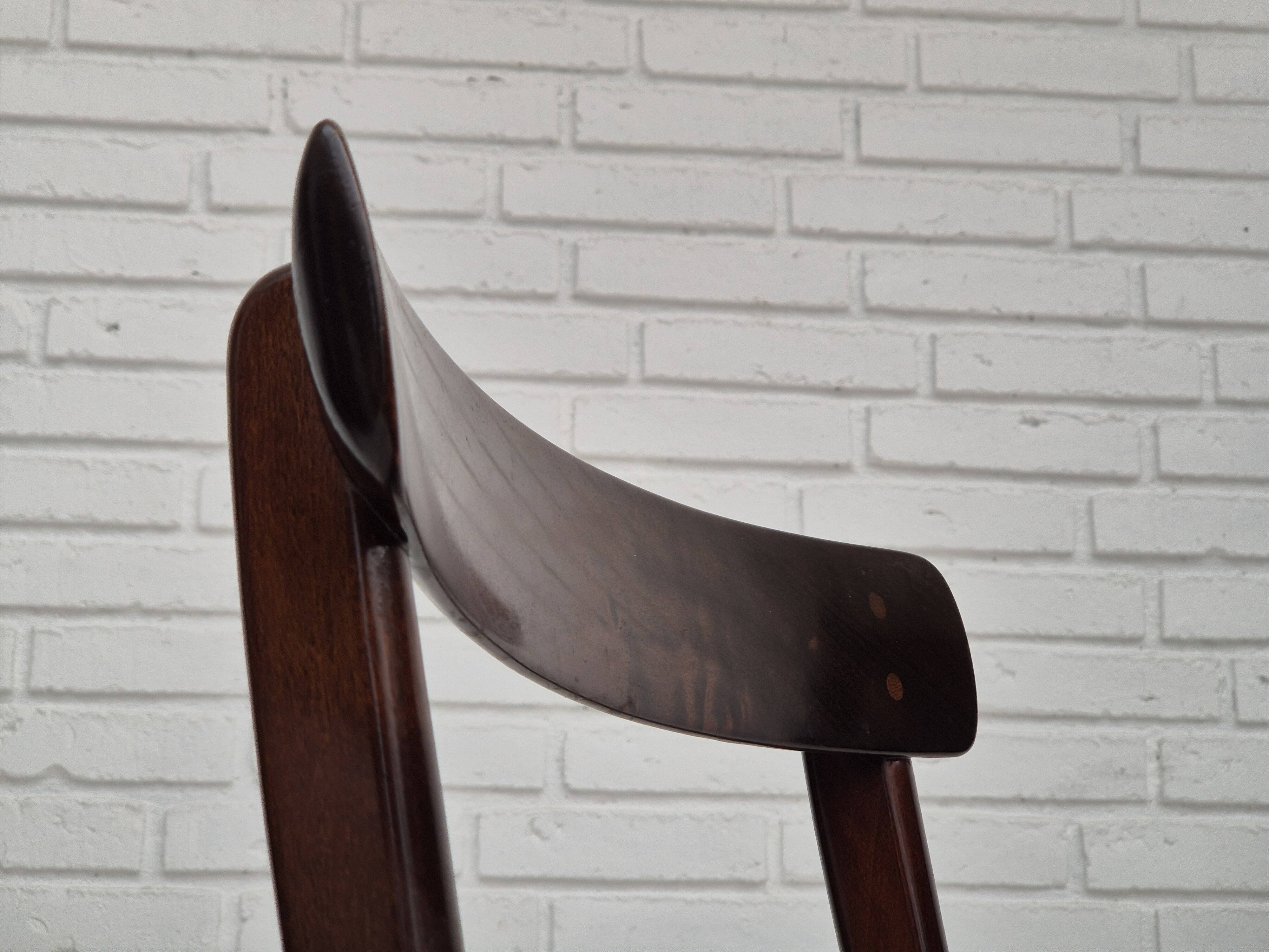 1960s, Danish design by Ole Wanscher, set of 4 Danish dinning chairs, mahogany wood, reupholstered.