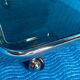 Vintage 1970 rectangular chrome oval profile rolling dessert trolley 2
