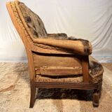 Louis Philippe 19th century 3-seater sofa in walnut, ready to upholster