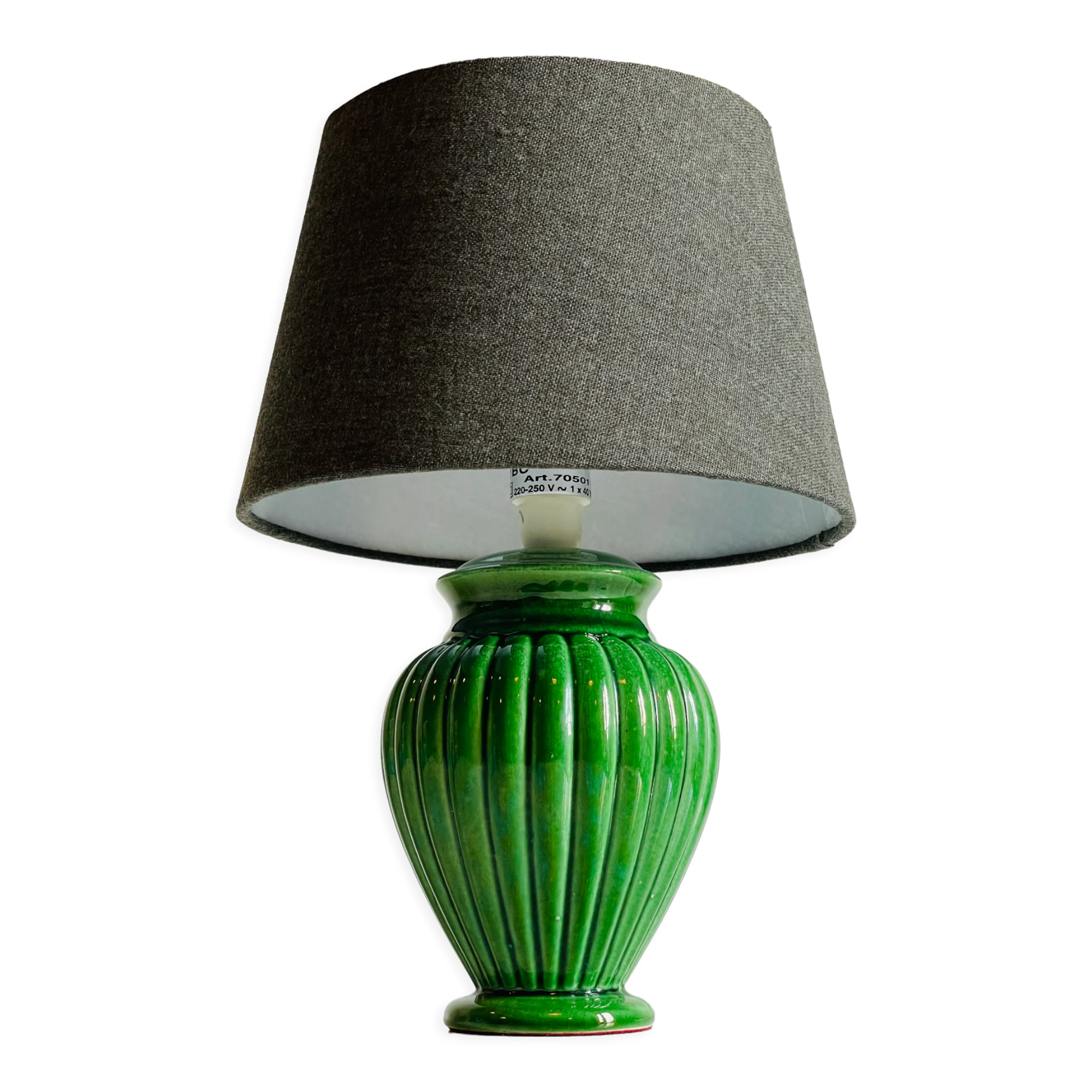 Green ceramic lamp 90s