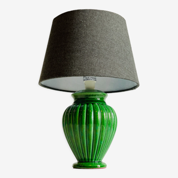 Lampe en céramique verte années 90