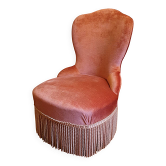 Pink velvet armchair
