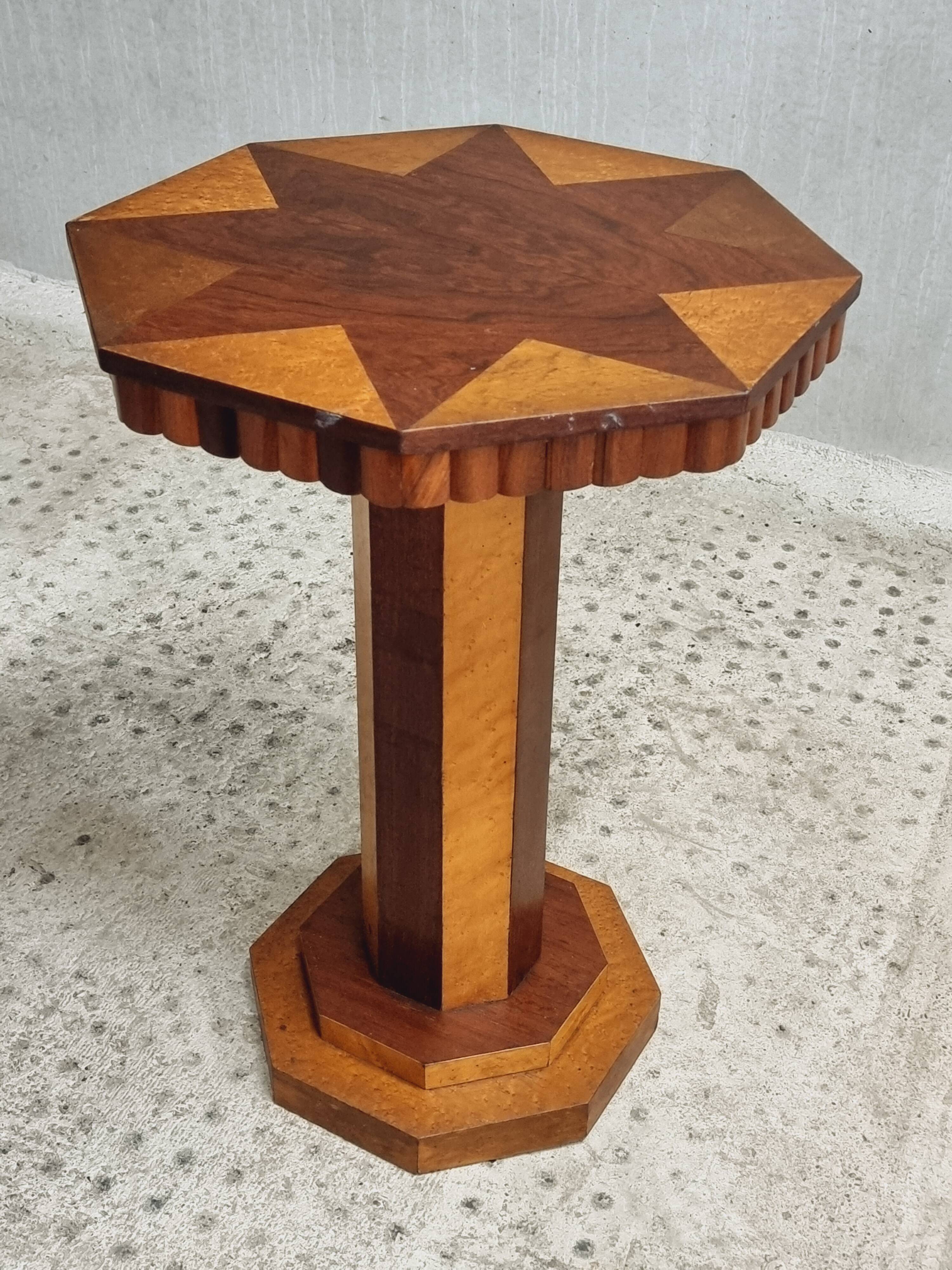 Art Deco side table plant table octagonal