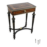 Small Living Room Table in Rosewood and Amboyna Burl, Louis XVI style, Napoleon III period – Mili