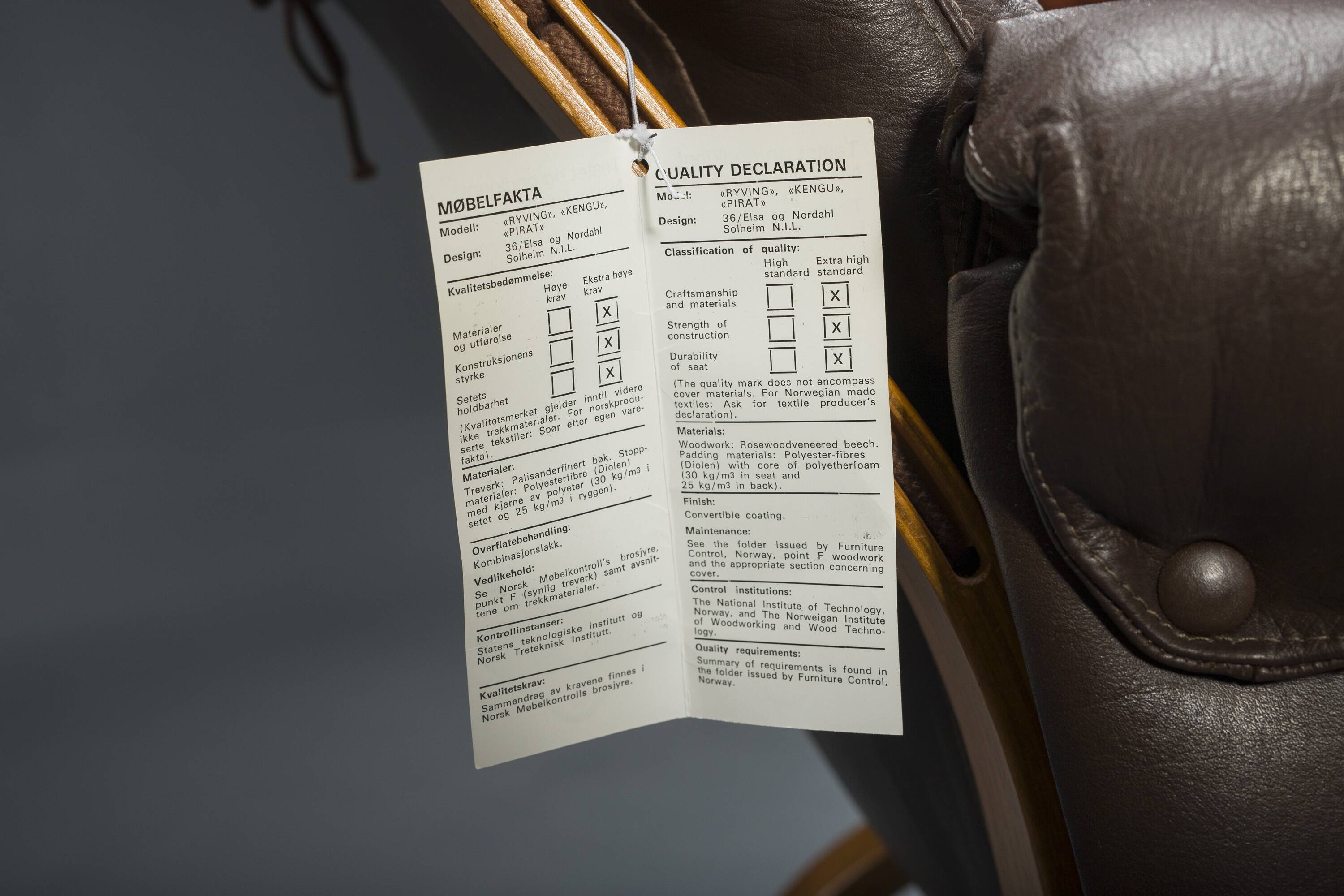 Brown Leather Armchairs by Elsa & Nordahl Solheim for Rybo Rykken & Co., 1970s, Set of 2