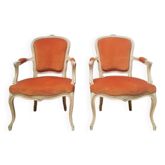 Paire de fauteuil "cabriolet " Louis XV