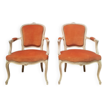 Pair of Louis XV "cabriolet" armchairs