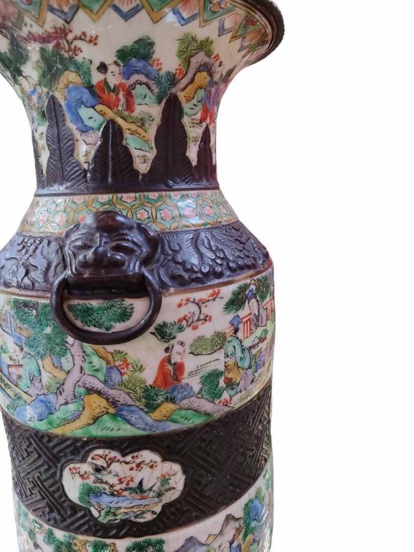 A Chinese famille rose porcelain vase called 'from Nanking' 19th century 55cm