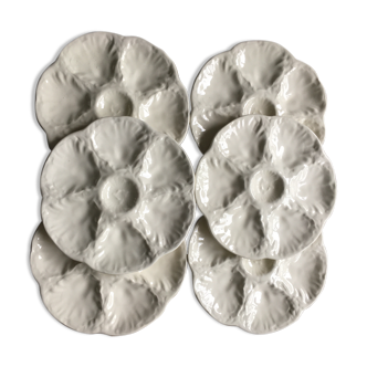 6 oyster plates manufacture of gien