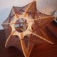 Scandinavian chandelier pendant light 1970s wooden threads