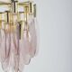 Italian chandelier in brass with tear-shaped Murano glass, 1970s