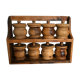 Spice shelf and olive wood pots